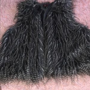 NEVER WORN GRAY FUR VEST
